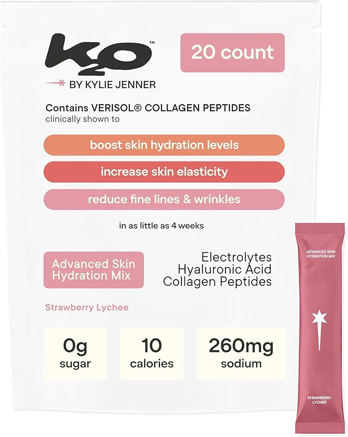 k2o by Kylie Jenner Advanced Skin Hydration Mix with Electrolytes, Hyaluronic Acid & Verisol Coll... | Amazon (US)