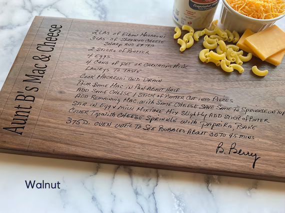 Personalized cutting board recipe engraved, walnut cutting board also in cherry and maple. Custom... | Etsy (US)