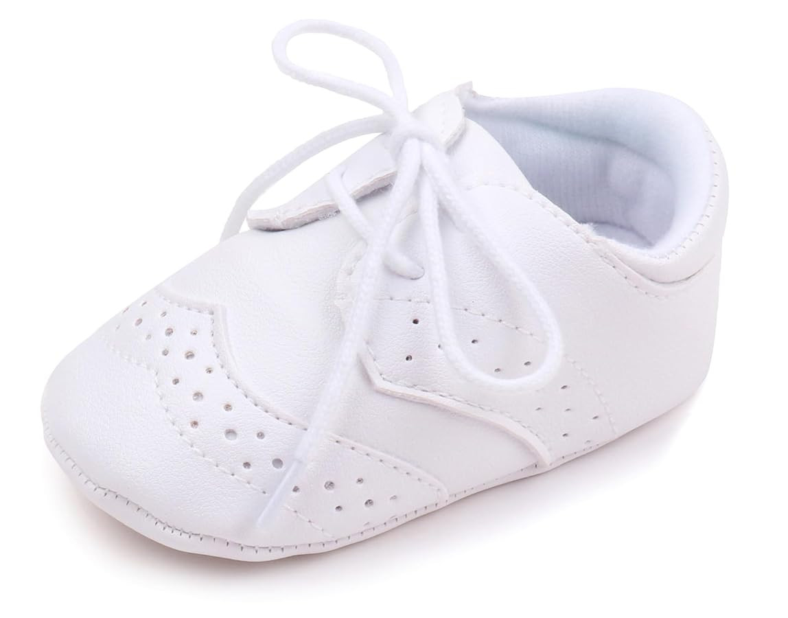 Baby Boys Girls Shoes ​Soft Sole Non-Slip PU Leather Baptism Christening Shoes Infant First Wal... | Amazon (US)
