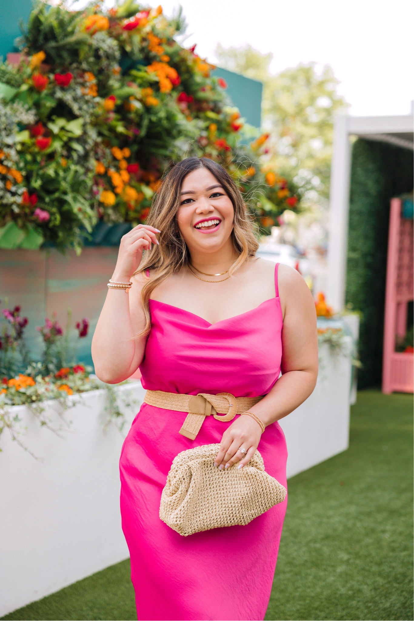 On Wednesdays we wear this STUNNING cowl neck satin cami + satin midi skirt combo from @loft 💗

Y’all, this two piece matching set is literally EVERYTHING 😍 Obsessed with the hot pink color, the flattering neckline, and you already know how much your girl LOVES a good midi skirt. Checking off all the right boxes ✔️🙌🏻

Shop everything I’m wearing including these gorgeous $35 gold bow heels, ruffle straw clutch, and straw belt on the @shop.LTK app 💕 

#LTKunder50 #LTKunder100 #LTKcurves