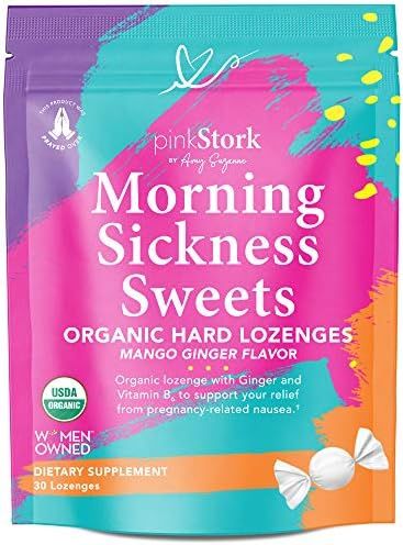 Pink Stork Morning Sickness Sweets: Ginger Mango Morning Sickness Candy for Pregnancy, Nausea, Di... | Amazon (US)