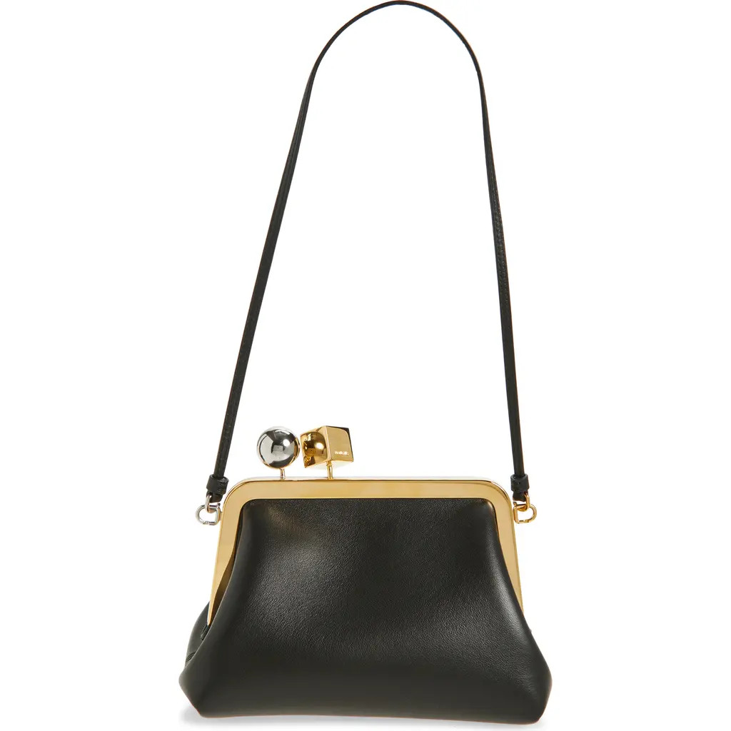 Jacquemus Le Berlingot Leather Frame Handbag in Black 990 at Nordstrom | Nordstrom