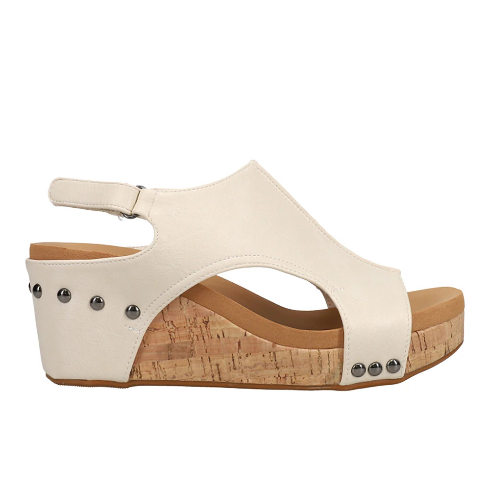 Shop Off White Womens Corkys Carley Studded Wedge Slingback Sandals | Shoebacca