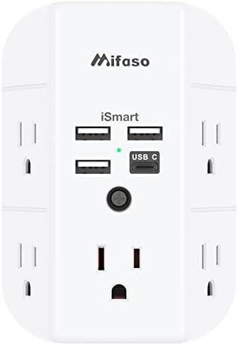 Wall Outlet Extender with USB Ports Outlet Splitter Surge Protector USB Wall Charger with 5 Outle... | Amazon (US)