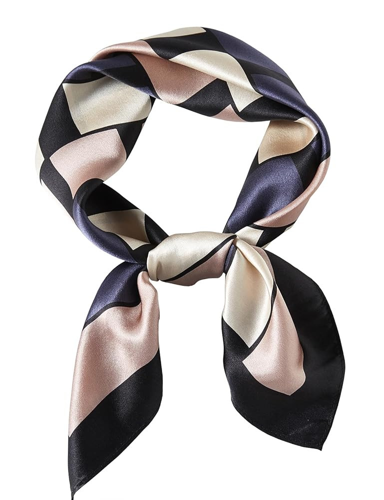 100% Mulberry Silk Square Scarf 27''x27'' Neck Scarf Hair Scarf Headscarf Bandanas for Women | Amazon (US)