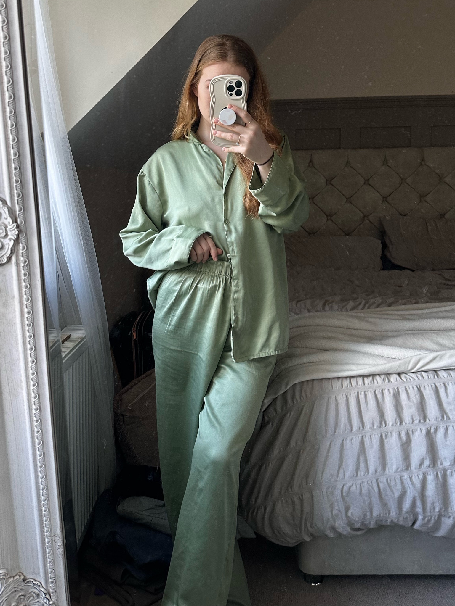 Pretty little thing silk pyjamas, silky PJs, green pjs, luxury pyjamas 

#LTKSeasonal #LTKstyletip #LTKfindsunder50