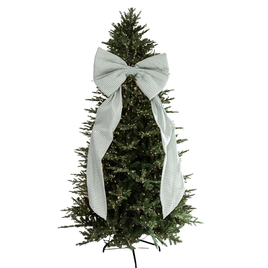 Oversized Green Striped Bow | By Luxe B Co. | luxe bCO