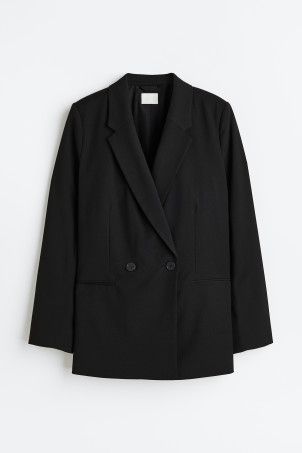 Oversized Double-breasted Blazer - Black - Ladies | H&M US | H&M (US + CA)