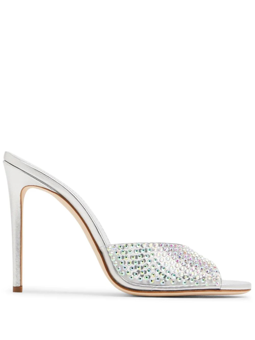 Paris Texas crystal-embellished high-heel mules - Silver | Farfetch Global