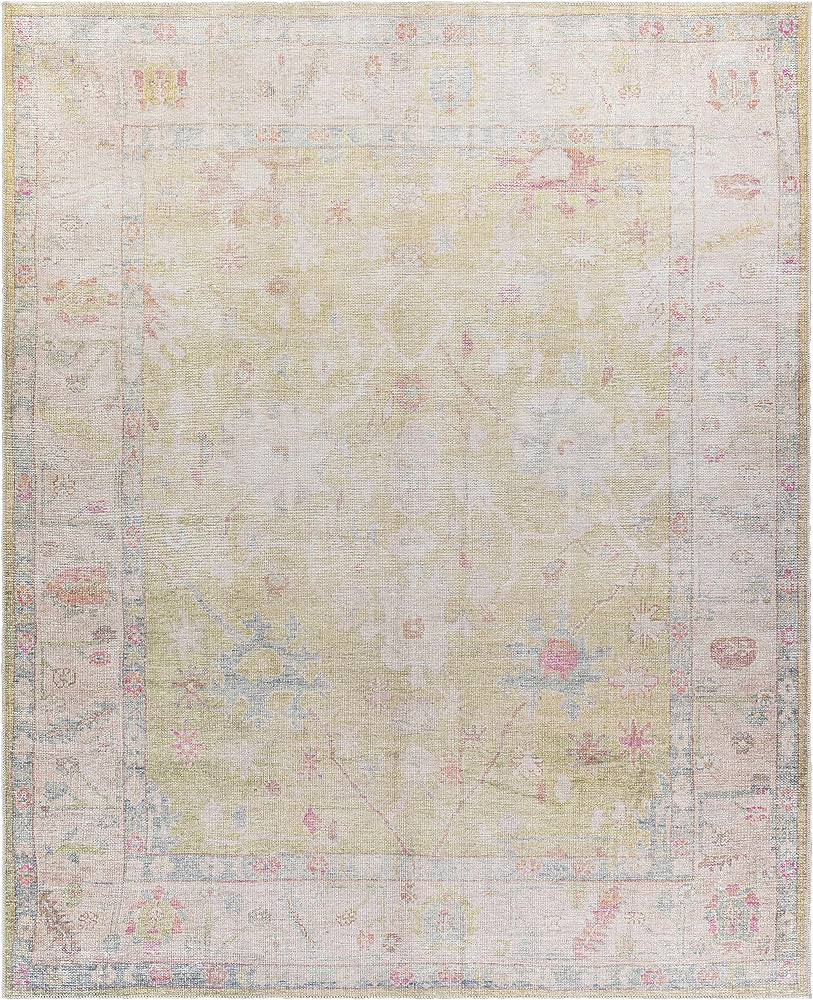 Blush & Light Pink Collection Bozkurt Bohemian Oriental Medallion Area Rug - Traditional Floral Carpet for Living Room, Bedroom - Blush, Pale Pink, Cream, Sage - 8'10" x 12' (9x12) | Amazon (US)