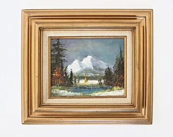 Original Landscape Painting Framed Acrylic on Canvas Vintage | Etsy | Etsy (US)