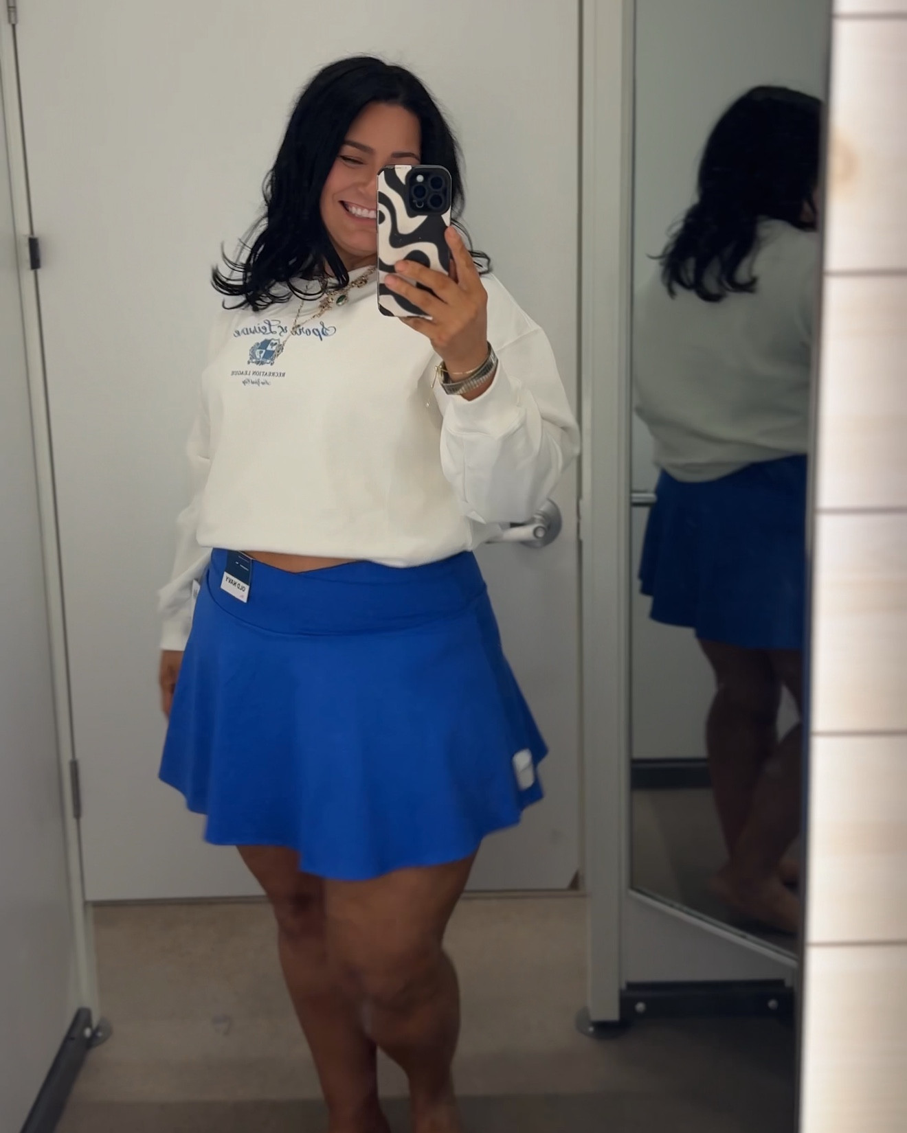 I’m 5’6”, 225lbs, 38B and a size 16/18. The tank top is really good!! I can’t explain it but it’s not your basic ribbed tank. I want it in every color! I’m wearing a Large but could have also done an XL. Sweatshirt is perfect oversized, I would normally go for an XL but the Large was plenty oversized. The skirt online doesn’t look as pretty in person in this color. Super comfortable and the shorts were plenty long enough for me. Wearing an XL which is what I would normally get in athletic skorts or shorts. 

Tank- L
Sweatshirt-L
Skort- XL

#LTKActive #LTKSpringSale #LTKMidsize