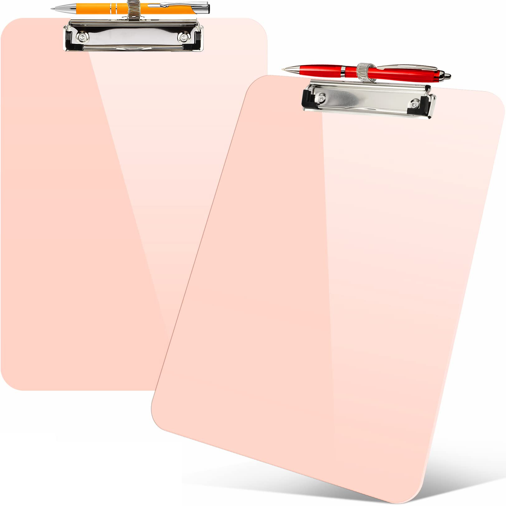 Sooez 2 Pack Plastic Clip Boards 8.5x11, Clipboard with Pen Holder and Low Profile Clip, Nursing ... | Amazon (US)