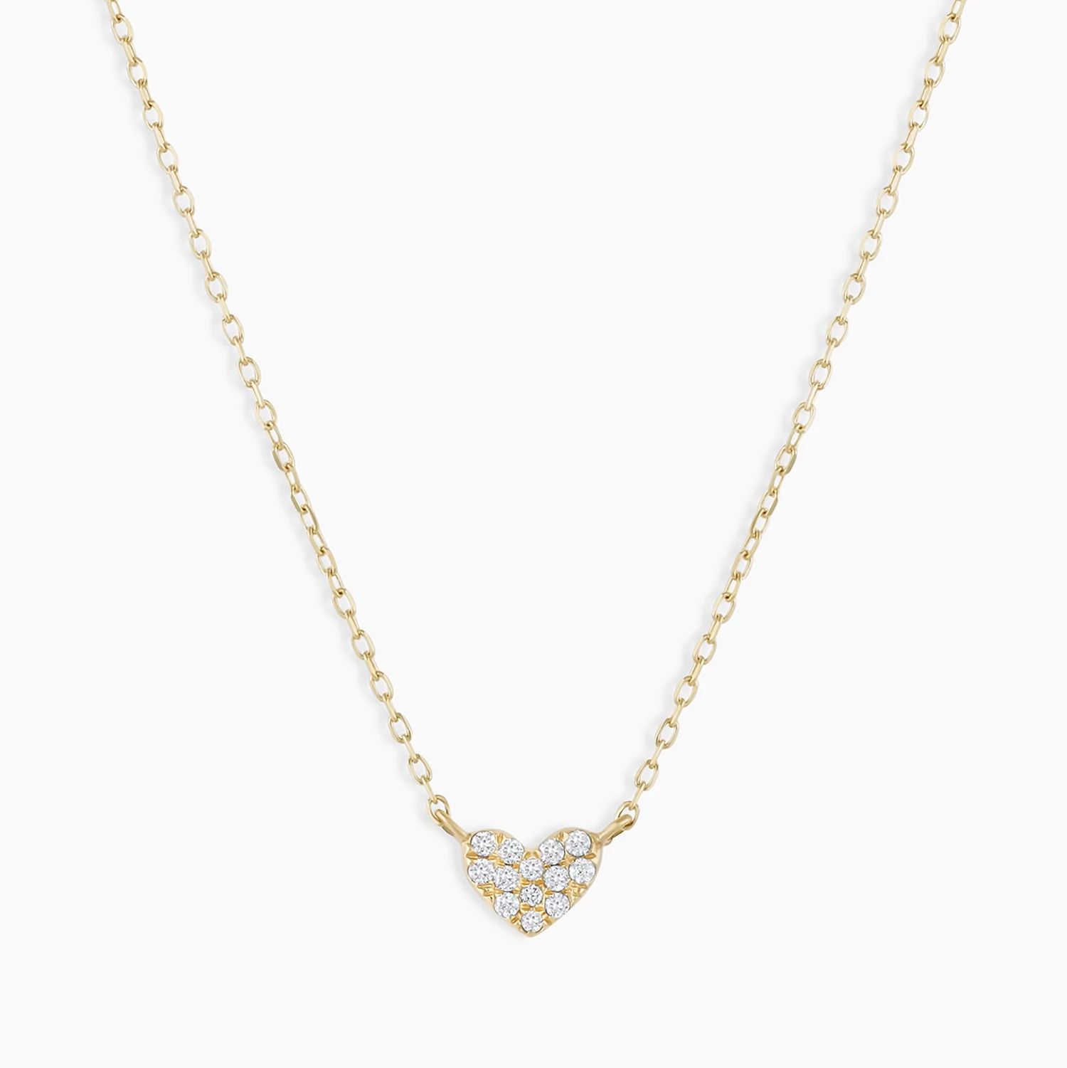 Diamond Pavé Heart Charm Necklace | Gorjana