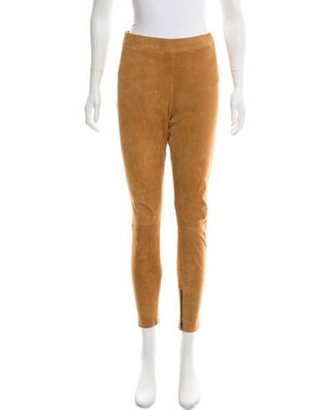 Vince Mid-Rise Suede Pants Tan | The RealReal