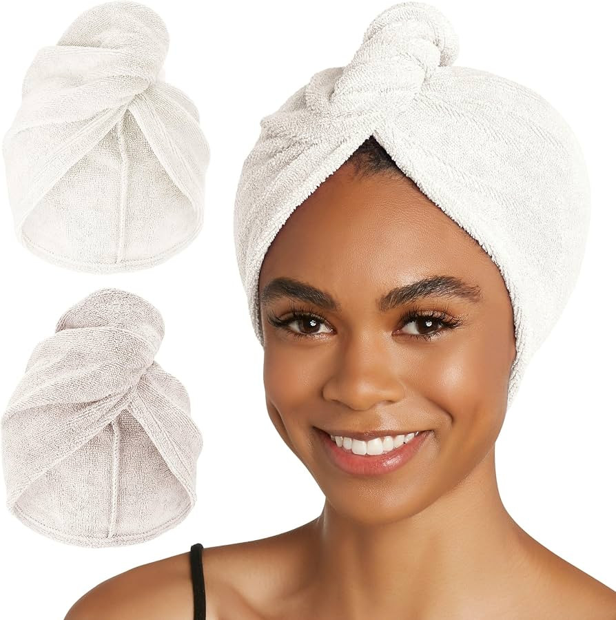 Turbie Twist 2-Pack Microfiber Hair Towel for Beauty, Travel, Gifting - Wrap Turban for Straight,... | Amazon (US)