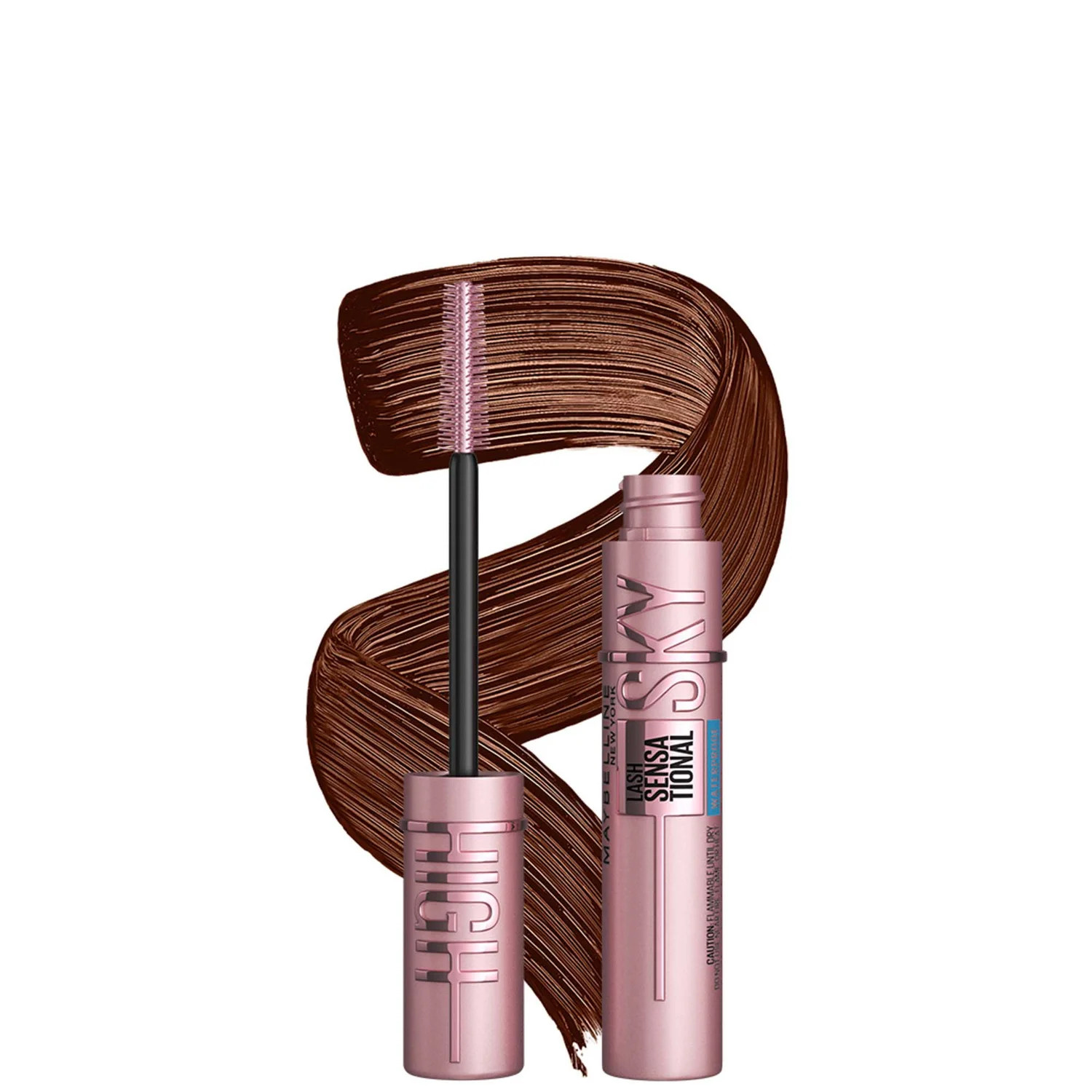 Maybelline Brown Mascara, Lash Sensational Sky High Volumizing & Thickening, Eyelash Lengthening, Brown | Look Fantastic (UK)