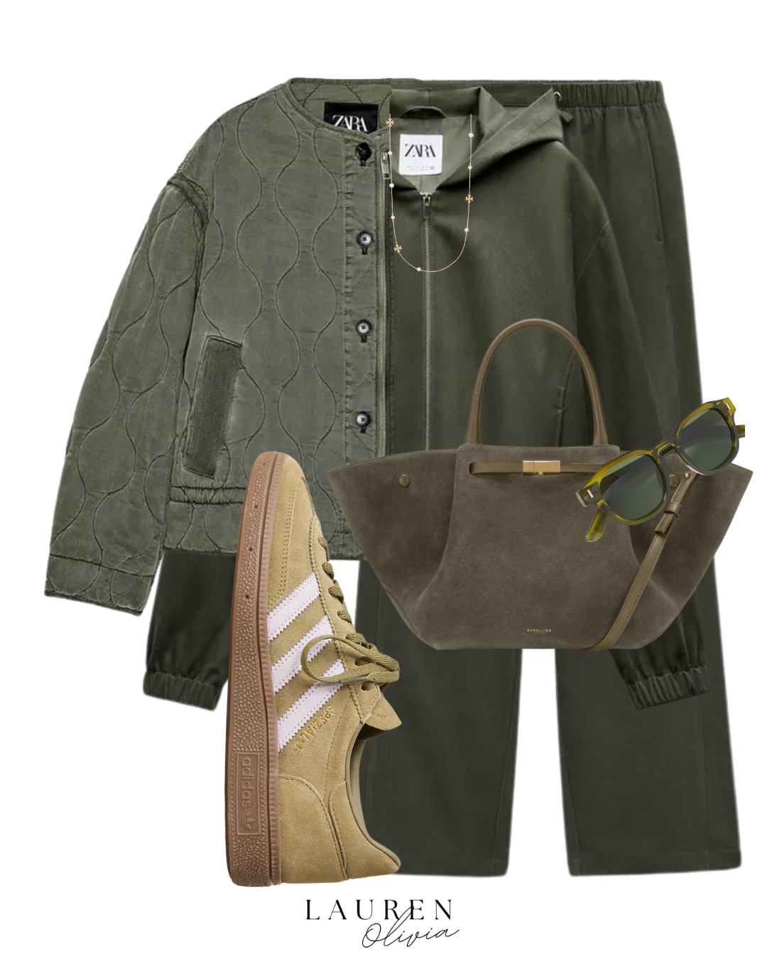 A Zara khaki fit 🫒🍸

Tags: Zara, Zara woman, khaki, joggers, bomber jacket, Tory Burch, demellier, smart casual, athleisure, adidas, new balance 

#LTKuk #LTKshoes #LTKspring
