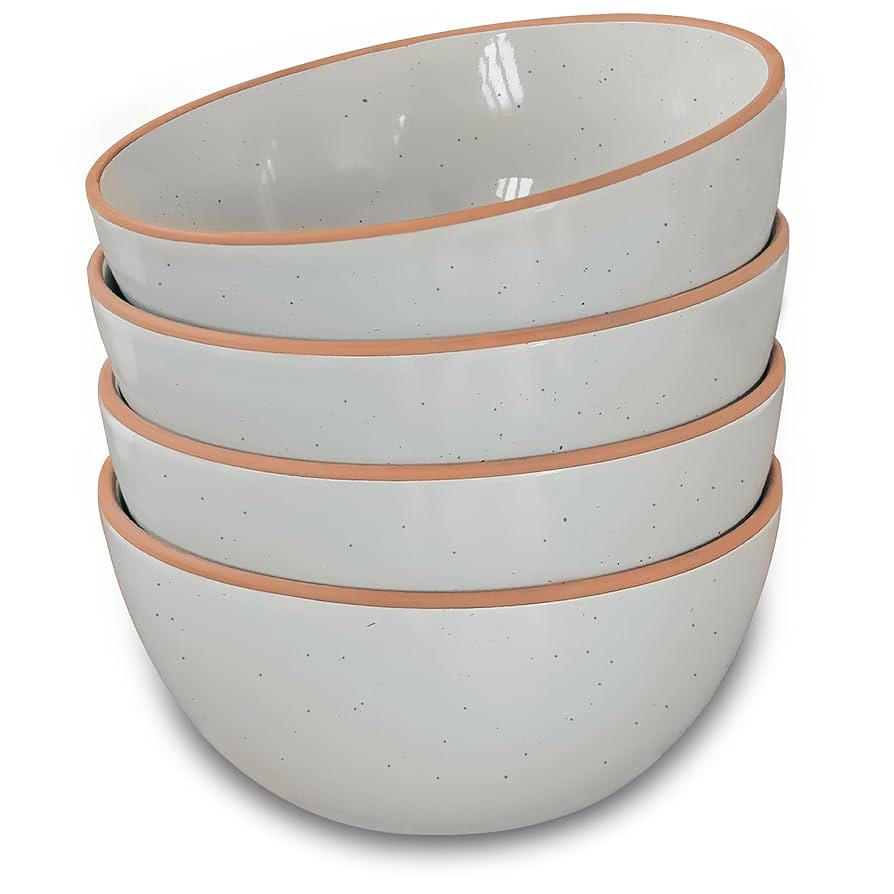 Mora Ceramic Bowls For Kitchen, 28oz - Bowl Set of 4 - For Cereal, Salad, Pasta, Soup, Dessert, S... | Amazon (US)