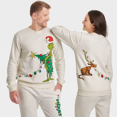 Adult The Grinch Graphic Sweatshirt - Oatmeal XS | Target