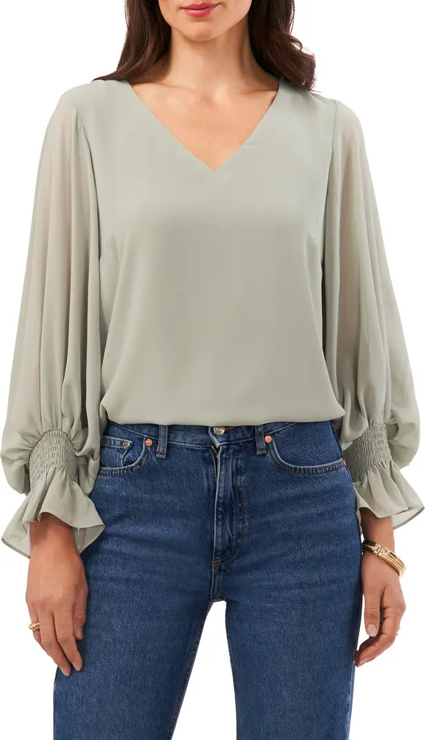 Vince Camuto Blouson Sleeve Top | Nordstrom | Nordstrom