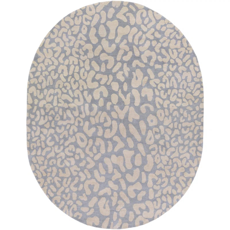 Artesia Animal Print Handmade Tufted Wool Pale Blue Area Rug | Wayfair North America