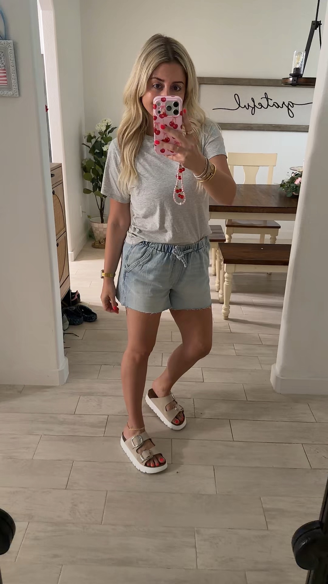 Simple summer outfit on sale
Tee small
Denim shorts small
Sandals tts

#LTKootd #LTKSaleAlert