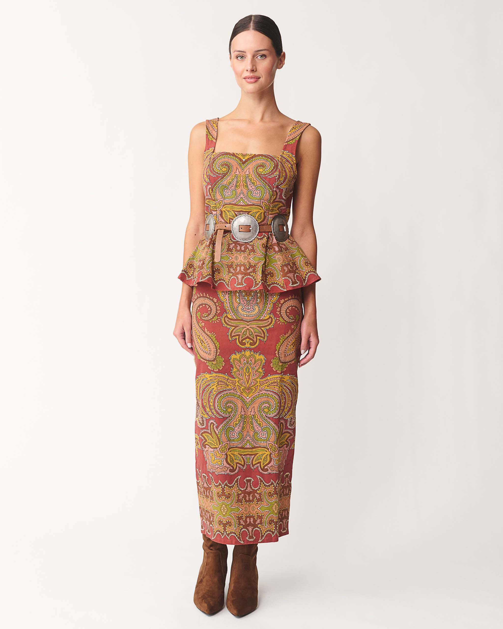 Heather Paisley Midi Skirt | Benaar La