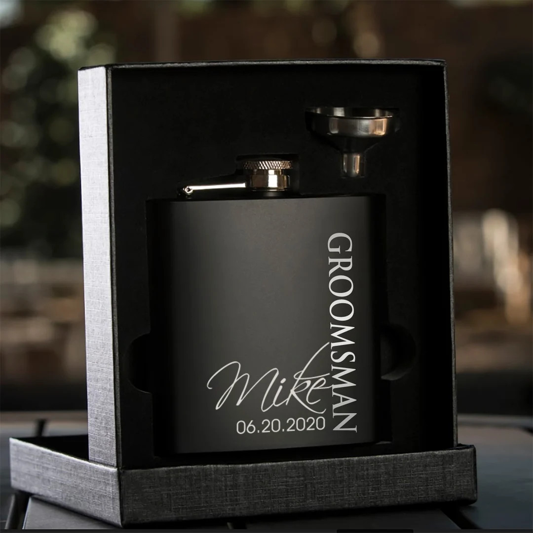 Groomsmen Gift, Personalized Flask Set, Best Man, Groom, Box Set, Proposal, Bachelor Party, Weddi... | Etsy (US)