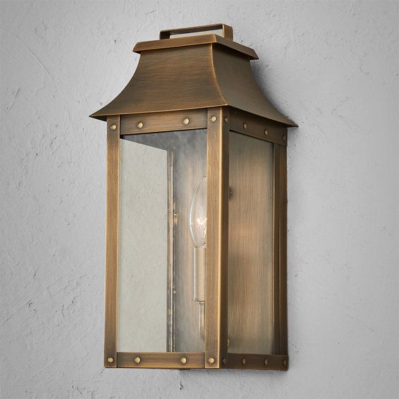 Traditional Studded Framed Box Outdoor Wall Lantern - Small | Shades of Light