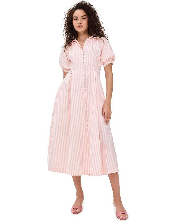 English Factory Women's Seersucker Striped Midi Dress | Amazon (US)