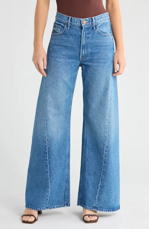MOTHER Lemon Twist High Waist Wide Leg Jeans in Rolling In The Dough at Nordstrom, Size 23 | Nordstrom
