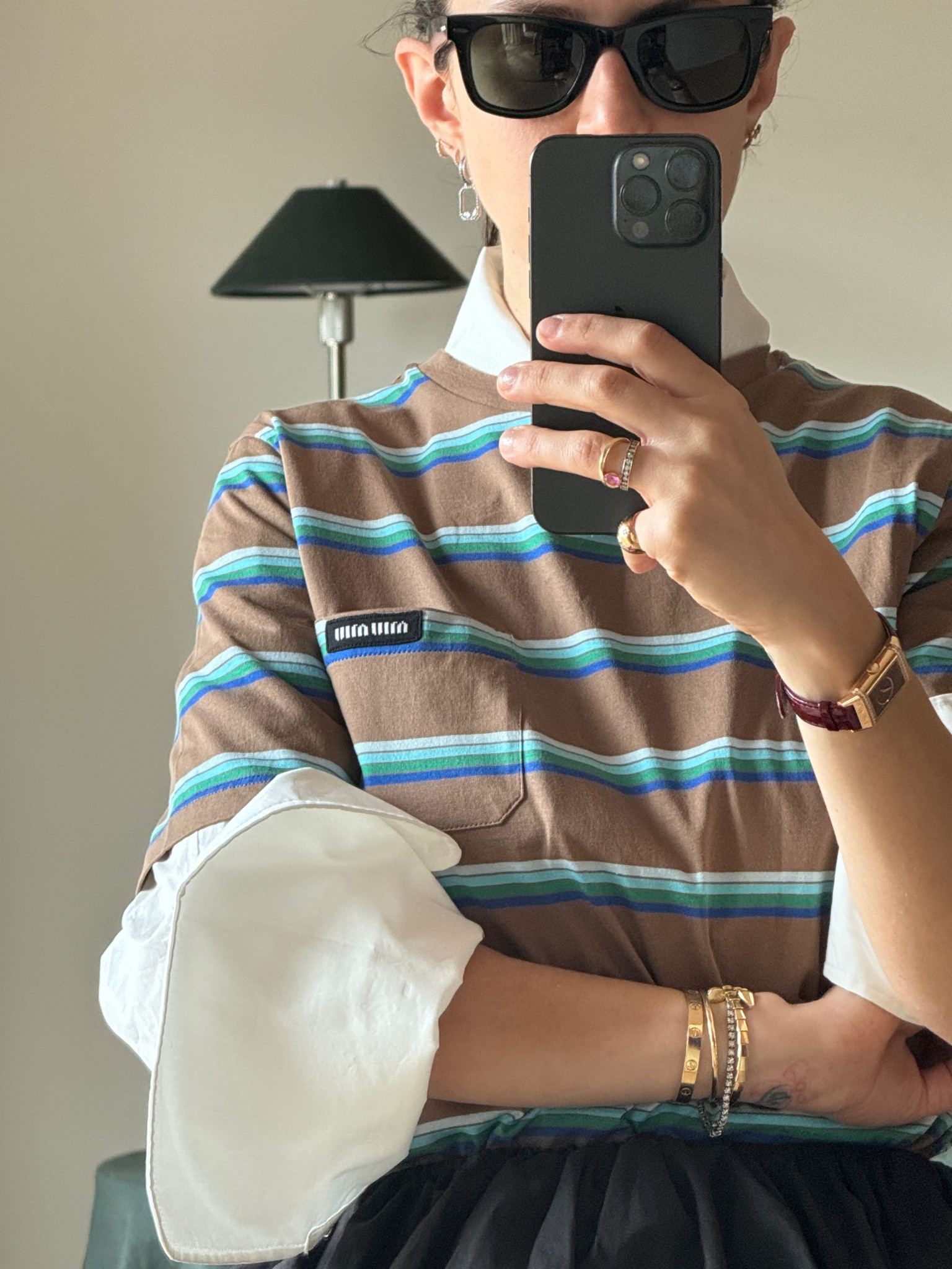 Miu Miu Tee 🖤 styled over a white shirt. 

#LTKspring #LTKaustralia #LTKstyletip
