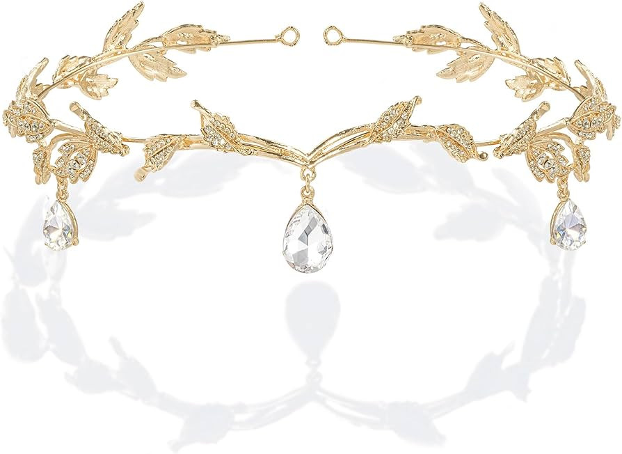 BABEYOND Crystal Leaf Wedding Diadem Headband Bridal Bridesmaid Forehead Band Rhinestone Bridal T... | Amazon (US)