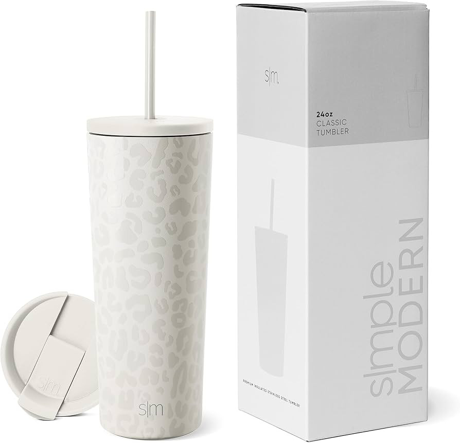 Simple Modern Insulated Tumbler with Lid and Straw | Iced Coffee Cup Reusable Stainless Steel Wat... | Amazon (US)