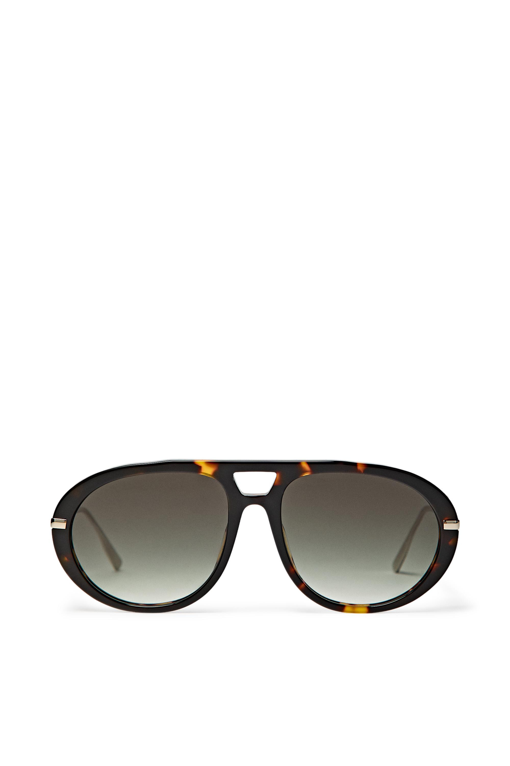 Tortoiseshell-effect aviator sunglasses - GREEN | Massimo Dutti US