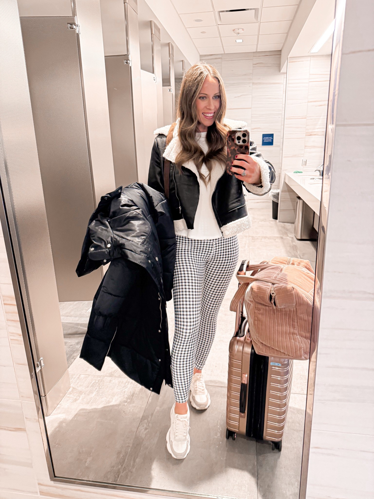 Travel outfit ✈️

Amazon fashion , leggings, target fashion, luggage, travel bag, travel outfit, leather fur jacket , duffle bag 

#LTKTravel #LTKootd #LTKgrwm