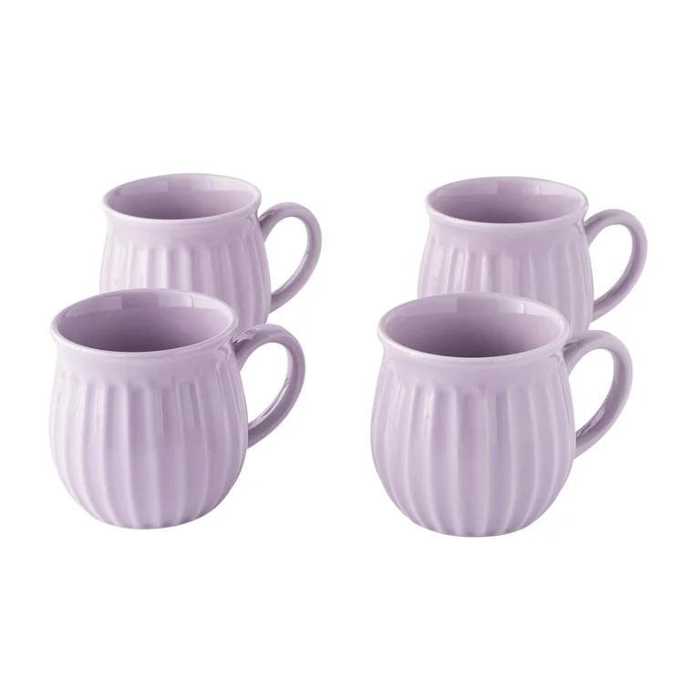 The Pioneer Woman Colette 12-Ounce Stoneware Mugs, Purple, Set of 4 | Walmart (US)