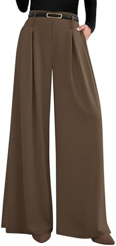 PRETTYGARDEN Womens Spring Wide Leg Trousers 2026 High Elastic Waist Loose Pleated Long Flowy Pal... | Amazon (US)