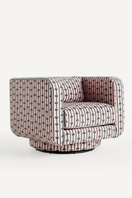 Lulu Madeline Jacquard Swivel Chair | Anthropologie (US)