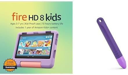 Fire HD 8 Kids Tablet (32GB, Purple) + Kids Stylus | Amazon (US)