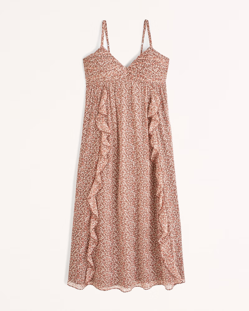 Ruffle Babydoll Maxi Dress | Abercrombie & Fitch (US)