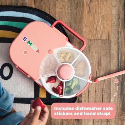 Kids Lunchbox With Small Snack Spinner Flip - Bundle With Hand Strap & Sticker Sheet | Wayfair North America