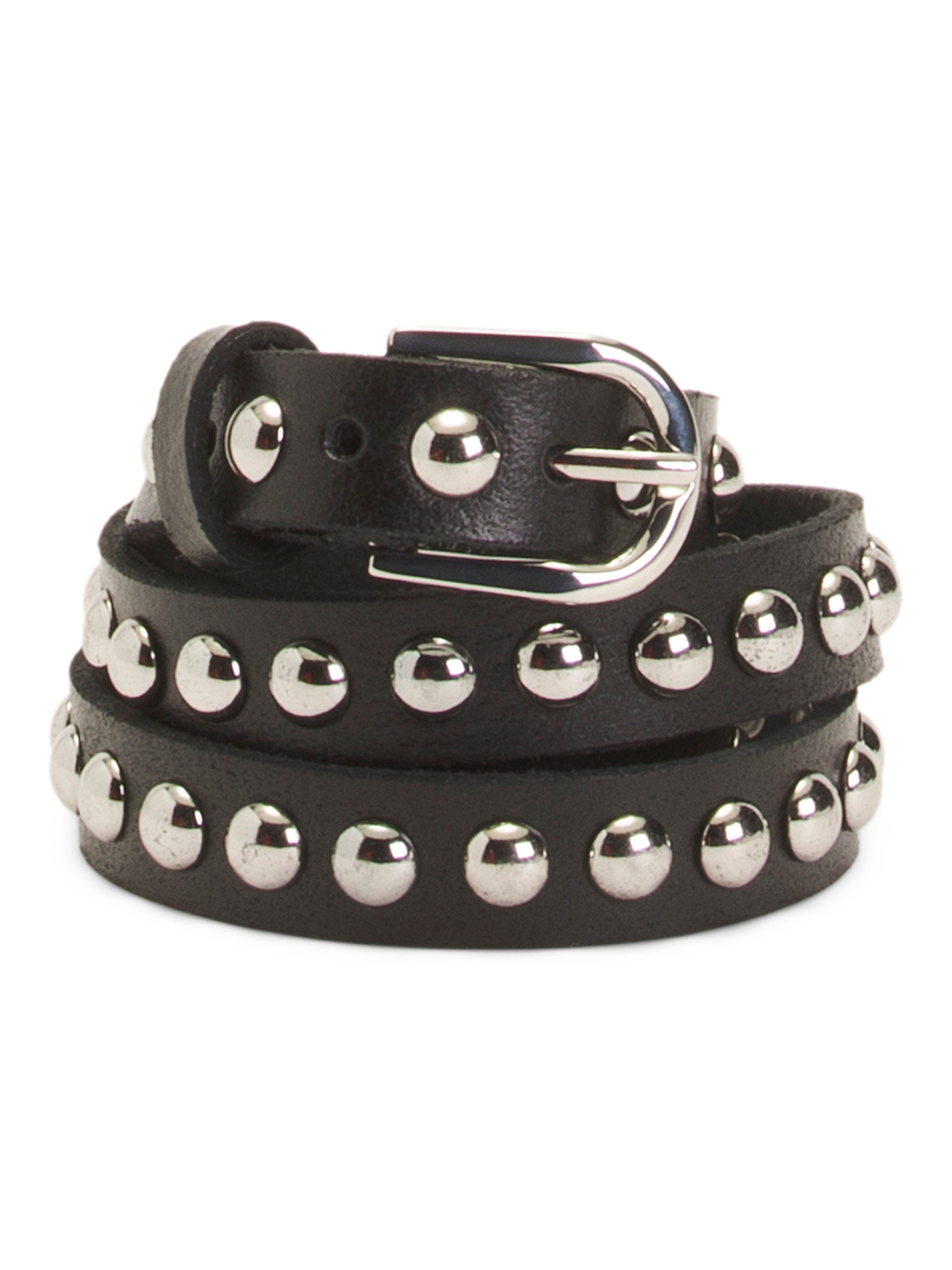 Leather Skinny Round Studded Belt | The Leather Shop | Marshalls | Marshalls