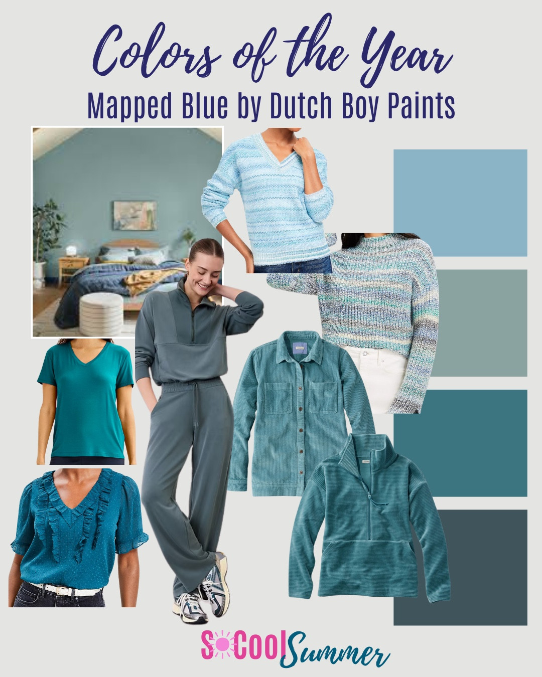 Inspired by Dutch Boy’s “Mapped Blue” color of the year.  My picks for summers.

#hocsummer #coolsummer #lightsummer #truesummer #softsummer #pastelsummer #darksummer #brownsummer #sweetpeasummer #summerpalette #summerfinds

#LTKSaleAlert #LTKStyleTip #LTKFitness