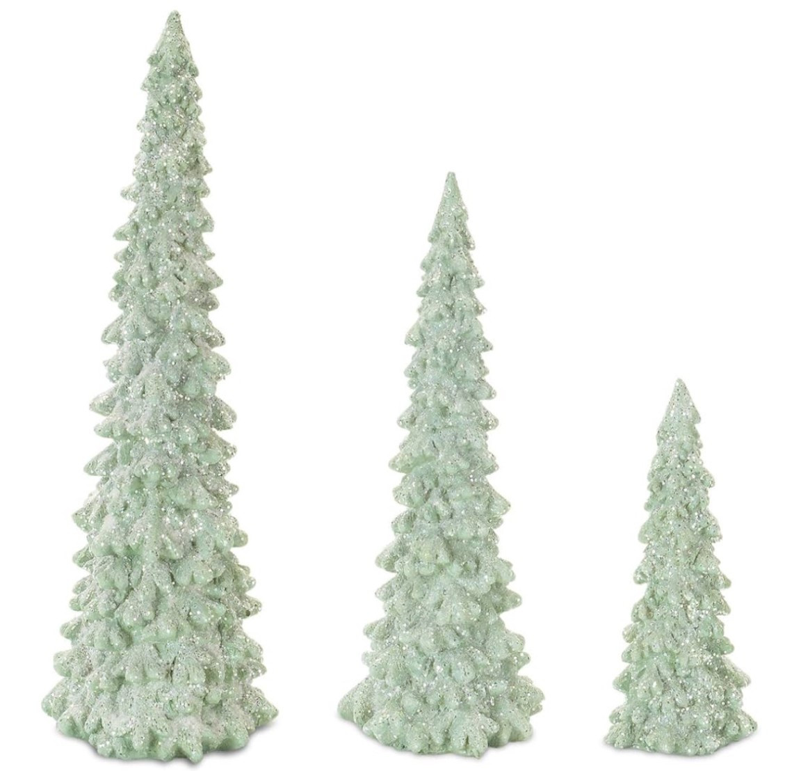 Festive Soft Green Resin Stone Christmas Holiday Figurines Set of 3… so pretty. I own 2 sets of these and they just sparkle. Beautiful to use all year round!

#LTKFindsUnder50 #LTKSeasonal #LTKHome
