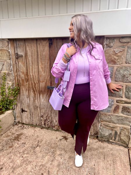 ✨SIZING•PRODUCT INFO✨
⏺ Lilac Purple Button Down Shirt - Runs a little small @walmartfashion 
⏺ Lilac Purple Double  Lined Crewneck Shirt - L - TTS @walmartfashion 
⏺ Burgundy Ponte Cropped Pants with Split Hem - XL - TTS @walmartfashion 
⏺ Lilac Purple Studded Jelly Crossbody Bag @walmartfashion 
⏺ White Slipon Sneakers with Floral Embroidery - size down 1/2 @walmartfashion 
⏺ Silver & Grey Jewelry Stack @walmart 
⏺ Fave No Show Socks @amazonfashion 

👋🏼 Thanks for stopping by!

📍Find me on Instagram••YouTube••TikTok ••Pinterest ||Jen the Realfluencer|| for style, fashion, beauty and…confidence!

🛍 🛒 HAPPY SHOPPING! 🤩

#walmart #walmartfashion #walmartstyle walmart finds, walmart outfit, walmart look  #amazon #amazonfind #amazonfinds #founditonamazon #amazonstyle #amazonfashion #spring #springstyle #springoutfit #springoutfitidea #springoutfitinspo #springoutfitinspiration #springlook #springfashion #springtops #springshirts #springsweater #workwear #work #outfit #workwearoutfit #workwearstyle #workwearfashion #workwearinspo #workoutfit #workstyle #workoutfitinspo #workoutfitinspiration #worklook #workfashion #officelook #office #officeoutfit #officeoutfitinspo #officeoutfitinspiration #officestyle #workstyle #workfashion #officefashion #inspo #inspiration #slacks #trousers #professional #professionalstyle #professionaloutfit #professionaloutfitinspo #professionaloutfitinspiration #professionalfashion #professionallook #dresspants #sneakersfashion #sneakerfashion #sneakersoutfit #tennis #shoes #tennisshoes #sneakerslook #sneakeroutfit #sneakerlook #sneakerslook #sneakersstyle #sneakerstyle #sneaker #sneakers #outfit #inspo #sneakersinspo #sneakerinspo #sneakerinspiration #sneakersinspiration 
#under10 #under20 #under30 #under40 #under50 #under60 #under75 #under100
#affordable #budget #inexpensive #size14 #size16 #size12 #medium #large #extralarge #xl #curvy #midsize #pear #pearshape #pearshaped
budget fashion, affordable fashion, budget style, affordable style, curvy style, curvy fashion, midsize style, midsize fashion


#LTKfindsunder50 #LTKstyletip #LTKmidsize