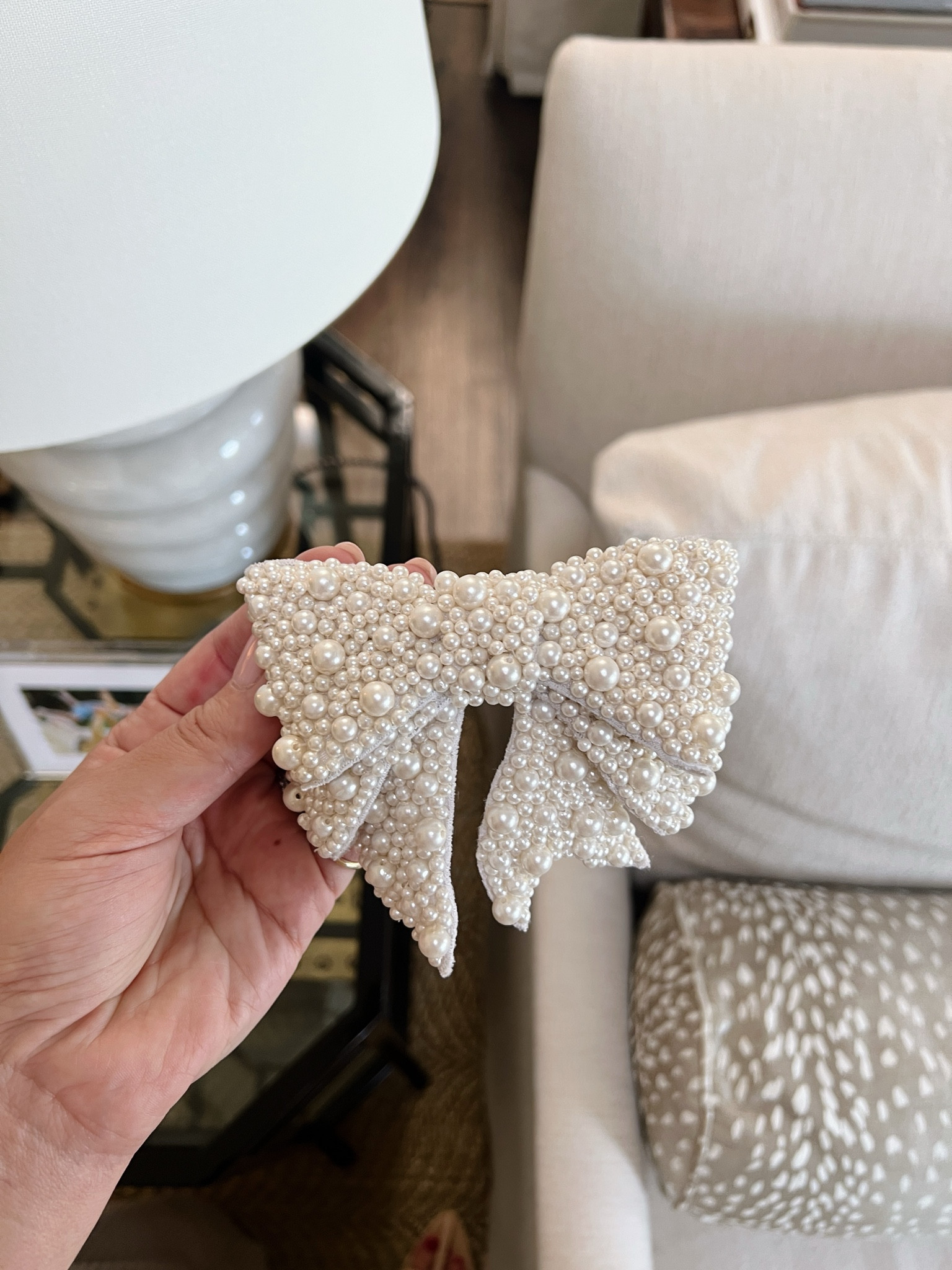 The prettiest pearl bow barrette - low buns just got a lot prettier 