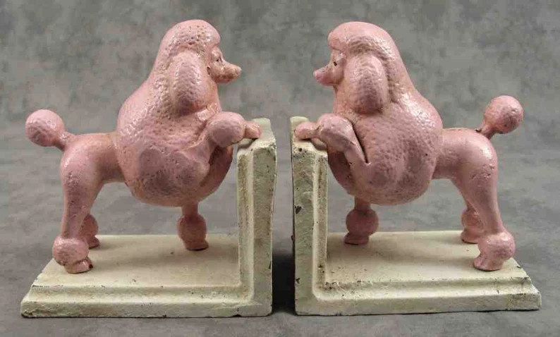 Pair of PINK POODLE Cast Iron BOOKENDS | Etsy (US)
