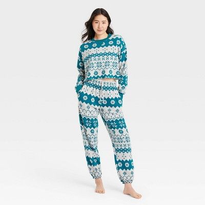 Women's Fair Isle Fleece Lounge Sweatshirt - Colsie™ Gray | Target